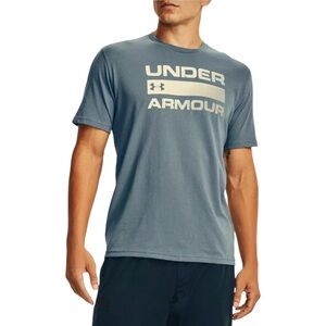 Under Armour Heat Gear Tee Mens Small Performance T-Shirt Blue Short Sleeve Logo